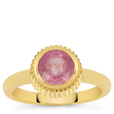 Pink Sapphire Ring in Gold Plated Sterling Silver 1cts