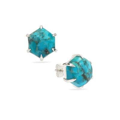 Bonita Blue Turquoise Earrings in Sterling Silver 8.65cts