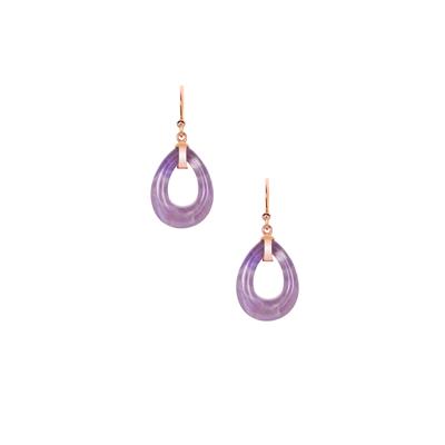 Banded Amethyst Earrings in Rose Tone Sterling Silver 14.50cts