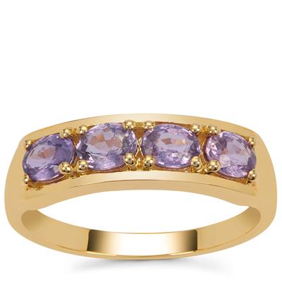 Unheated Purple Sapphire Ring in 9K Gold 1.15cts