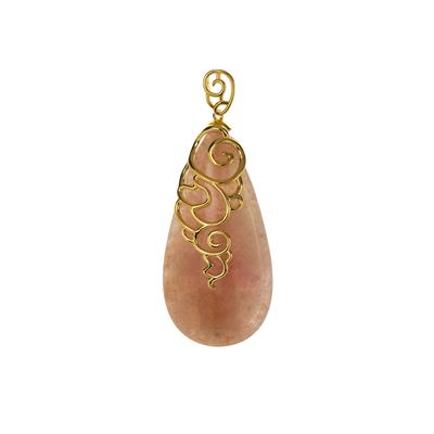 Sakura Agate Pendant in Gold Tone Sterling Silver 124.35cts