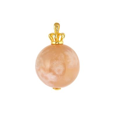 Sakura Agate Pendant in Gold Tone Sterling Silver 29cts