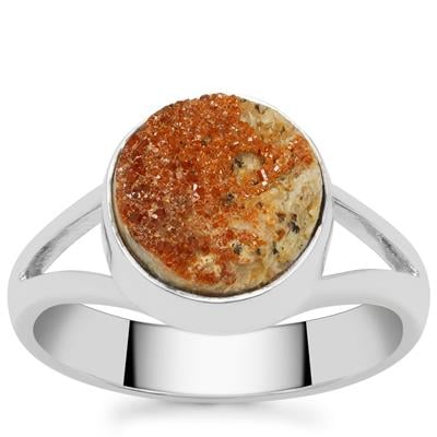 Drusy Vanadinite Ring in Sterling Silver 5.75cts