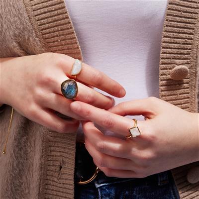 Rainbow Moonstone Midas Ring 5.20cts