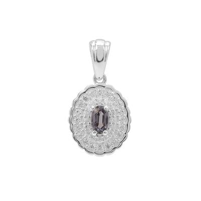 Burmese Multi-Colour Spinel Pendant with White Zircon in Sterling Silver 0.70ct