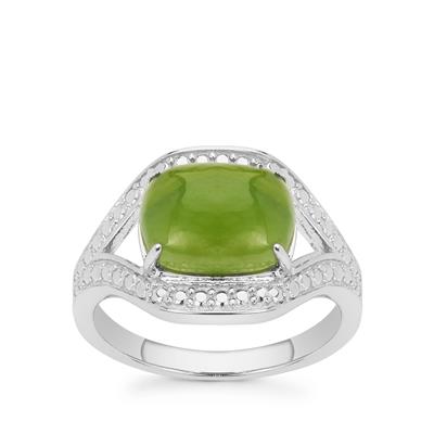 Canadian Nephrite Jade Ring in Sterling Silver 3.20cts