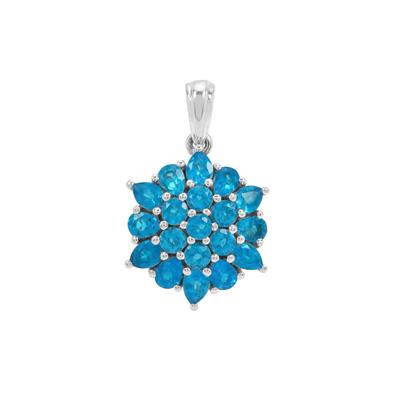 Vivid Blue Apatite Pendant in Sterling Silver 2.65cts