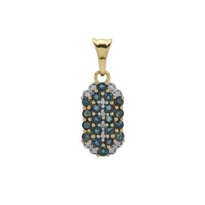 Montana Sapphire Pendant with White Zircon in 9K Gold 1.35cts