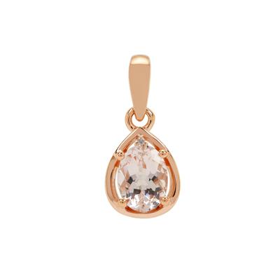 Morganite Pendant with Natural Pink Diamond in 9K Rose Gold 1.05cts