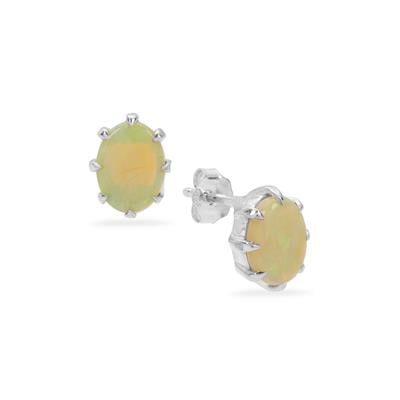 Coober Pedy Opal Earrings in Sterling Silver 1.35cts