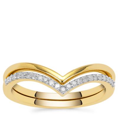 Diamond Ring in Vermeil 0.14ct