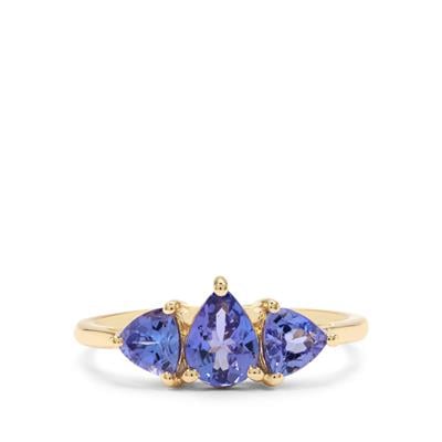 AA Tanzanite Ring in 9K Gold 1.30cts