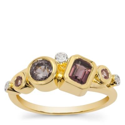 Burmese Spinel Ring with White Zircon in 9K Gold 1.25cts