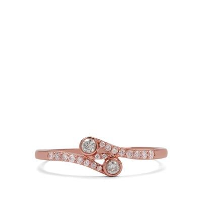 Pink Diamonds Ring in 9K Rose Gold 0.20cts