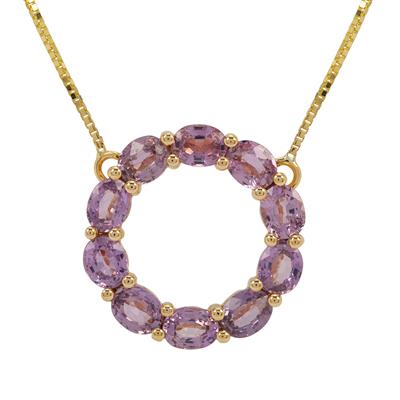 Unheated Purple Sapphire Necklace in 9K Gold 2.85cts
