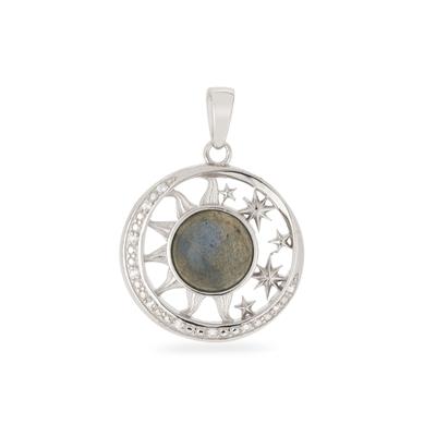 Labradorite Pendant with White Topaz in Sterling Silver 3.94cts
