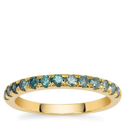 Blue Ombre Diamonds Ring in 9K Gold 0.50ct