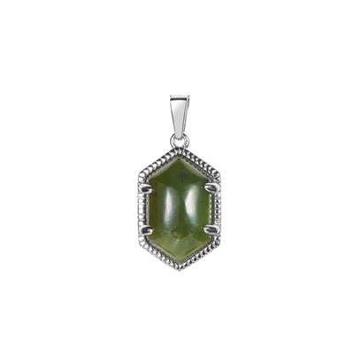 Nephrite Jade Pendant in Sterling Silver 8.15cts