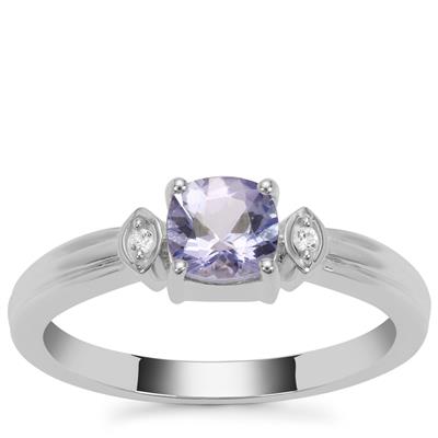 Tanzanite Ring with White Zircon in Sterling Silver 0.70ct
