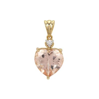 Galileia Topaz Pendant with White Zircon in 9K Gold 6.80cts