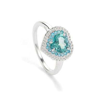 Batalha Topaz Ring with Neon Apatite in Sterling Silver 1.70