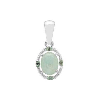 Gem-Jelly™ Aquaprase™ Pendant with Green Sapphire in Sterling Silver 1.50cts