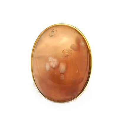 Sakura Agate Ring in Gold Tone Sterling Silver 40cts