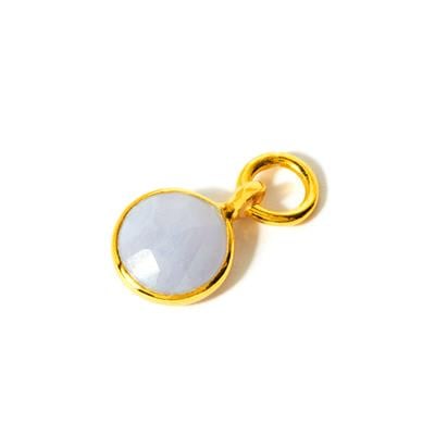 Molte Blue Lace Agate Gold Plated Charm 1.75cts