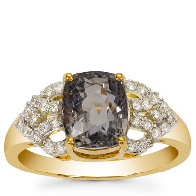 Burmese Spinel Ring with Diamond in 18K Gold 3.22cts