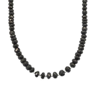 Black Spinel Necklace in Sterling Silver 160cts