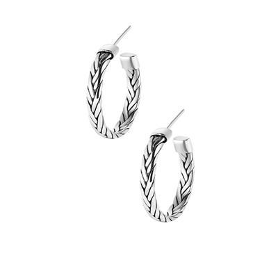 Samuel B Sterling Silver Woven Design Hoop Earrings 7.44g
