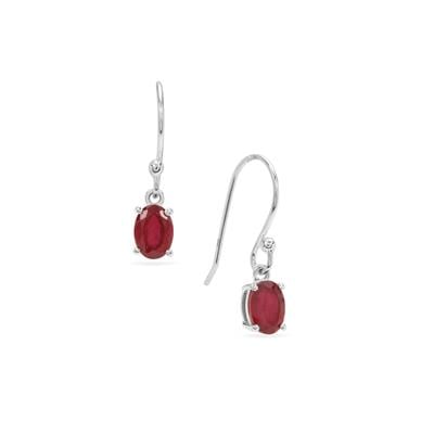 Malagasy Ruby Sterling Silver Earrings 2.25cts