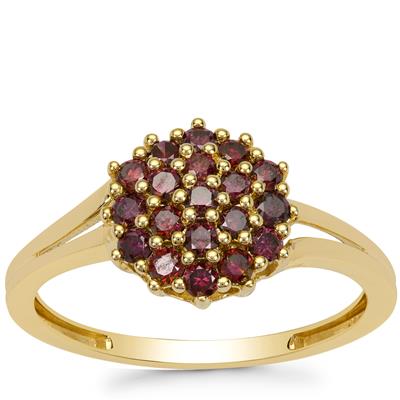 Purple Diamonds Ring in 9K Gold 0.50ct