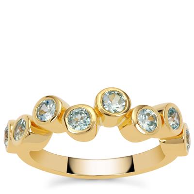 Ratanakiri Blue Zircon Ring in Gold Plated Sterling Silver 1.30cts