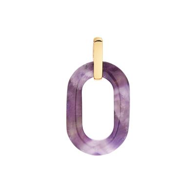 Banded Amethyst Pendant in Gold Tone Sterling Silver 15.45cts