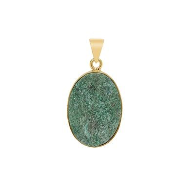 Fuchsite Drusy Pendant in Gold Plated Sterling Silver 22.60cts