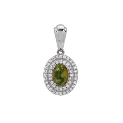 Idar Elbaite Tourmaline Pendant with White Zircon in Sterling Silver 1.40cts