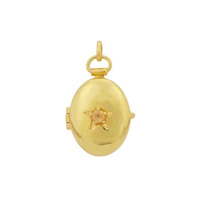 Imperial Garnet Locket Pendant in Gold Plated Sterling Silver 0.30cts
