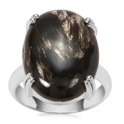 Midnight Seraphinite Ring in Sterling Silver 12cts