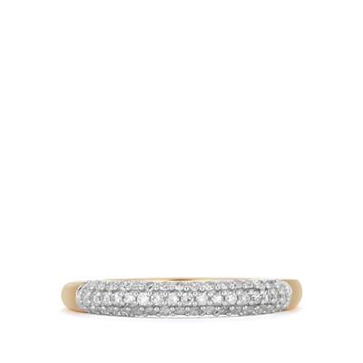 Diamond Ring in Gold Tone Sterling Silver 0.25ct