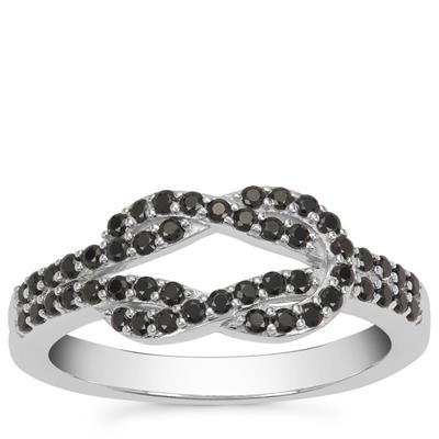 Black Spinel Ring in Sterling Silver 0.60ct