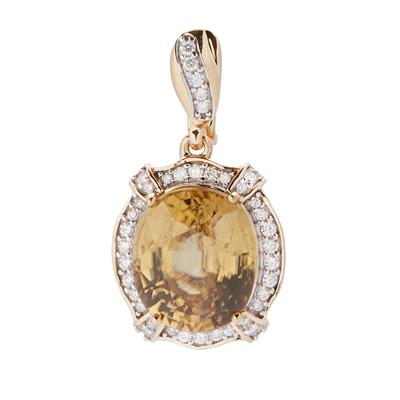 Australian Zircon Necklace with Diamond in 18K Gold 11.80cts