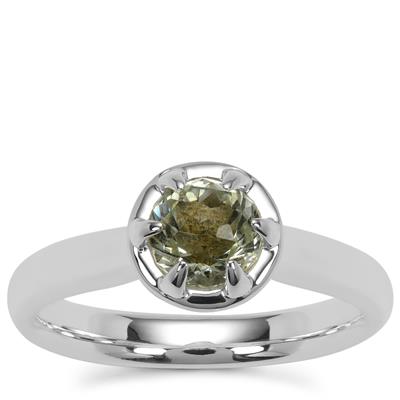 Eden Cut Prasiolite Ring in Britannia Silver 0.90ct