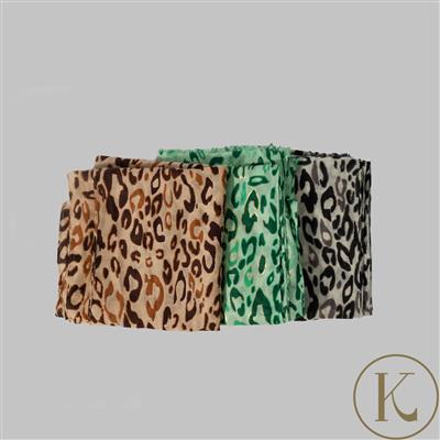 Kimbie Leopard Print Gold Foil Outline Scarf - 3 Colourways Available 