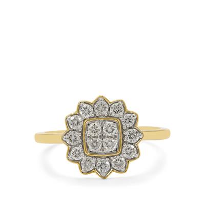 Diamonds Ring in 9K Gold 0.51ct