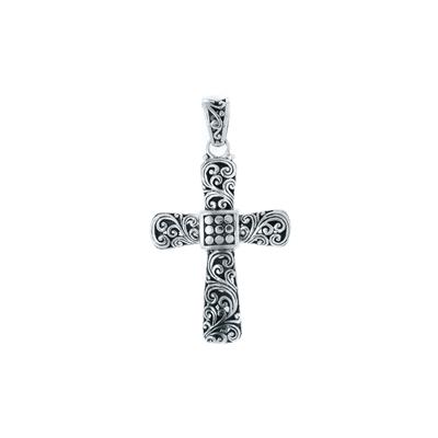 Balinese Cross Pendant in Sterling Silver 7.35g
