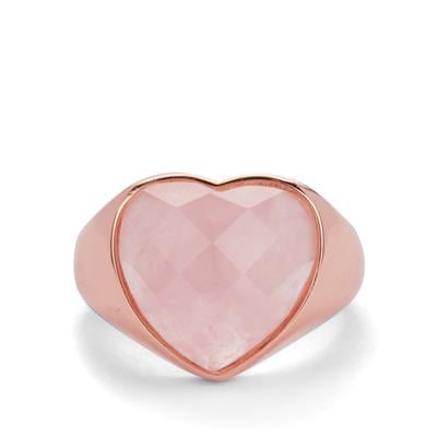 Rose Quartz Ring in Rose Tone Sterling Silver 8.50cts