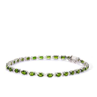 Chrome Diopside Bracelet in Sterling Silver 6cts