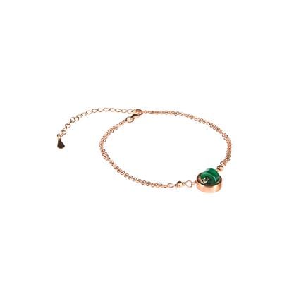 Malachite Bracelet in Rose Gold Tone Sterling Silver 1.50cts