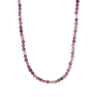 Strawberry Quartz Necklace with Amethyst in Sterling Silver 135cts